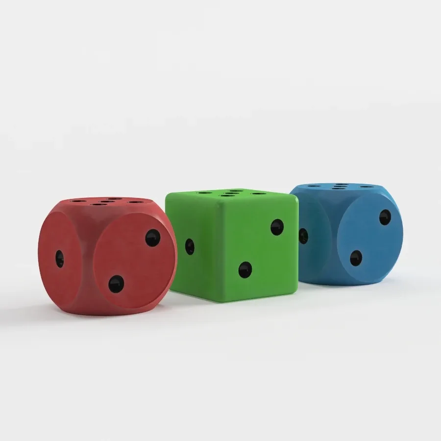 Classic Dice with Different Colors and Shapes