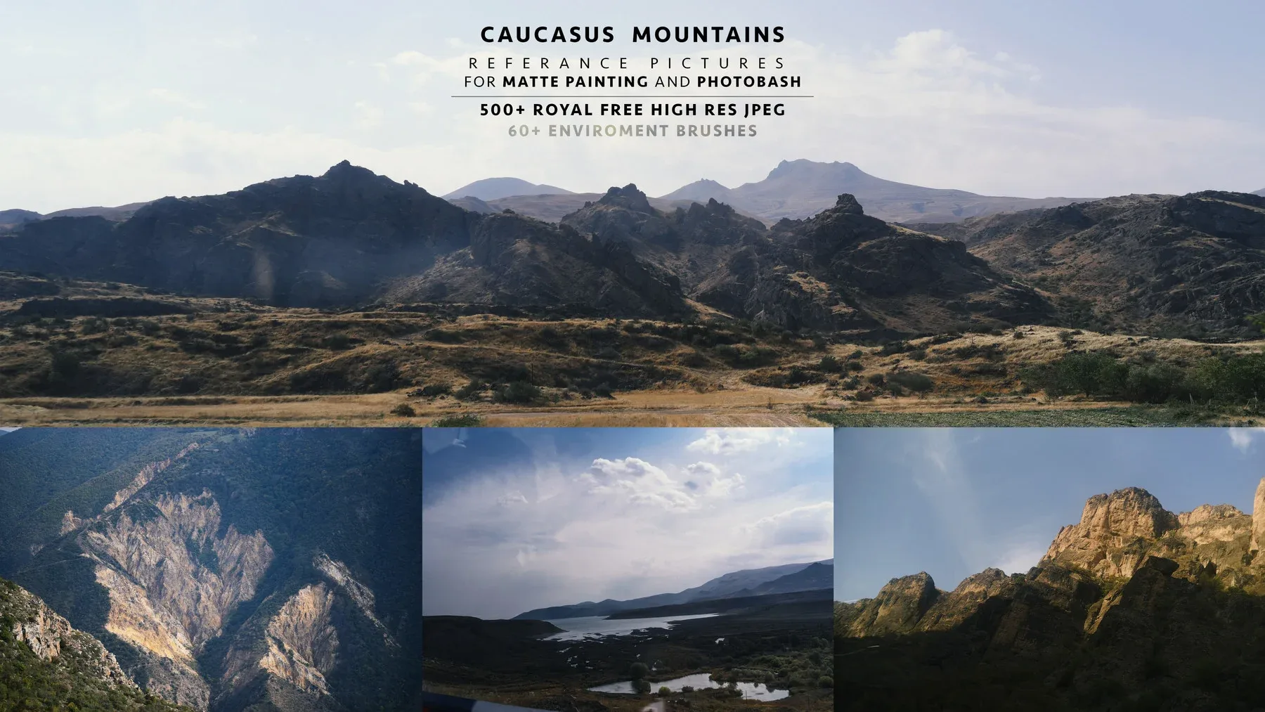 500 + Caucasus Mountains Reference Pictures / Textures For Matte Painting and Photobash