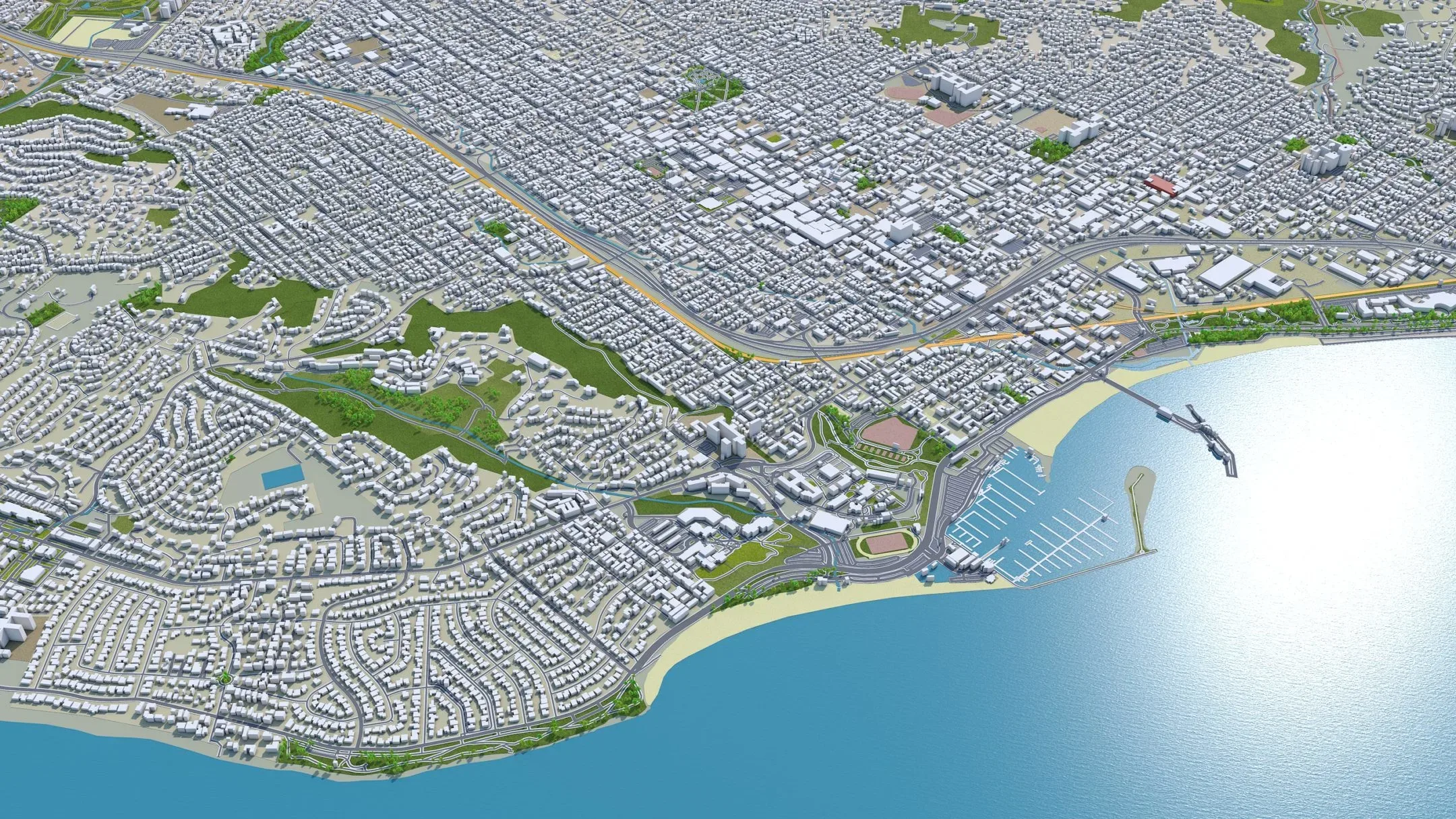 Santa Barbara City California USA 3D Model 40KM