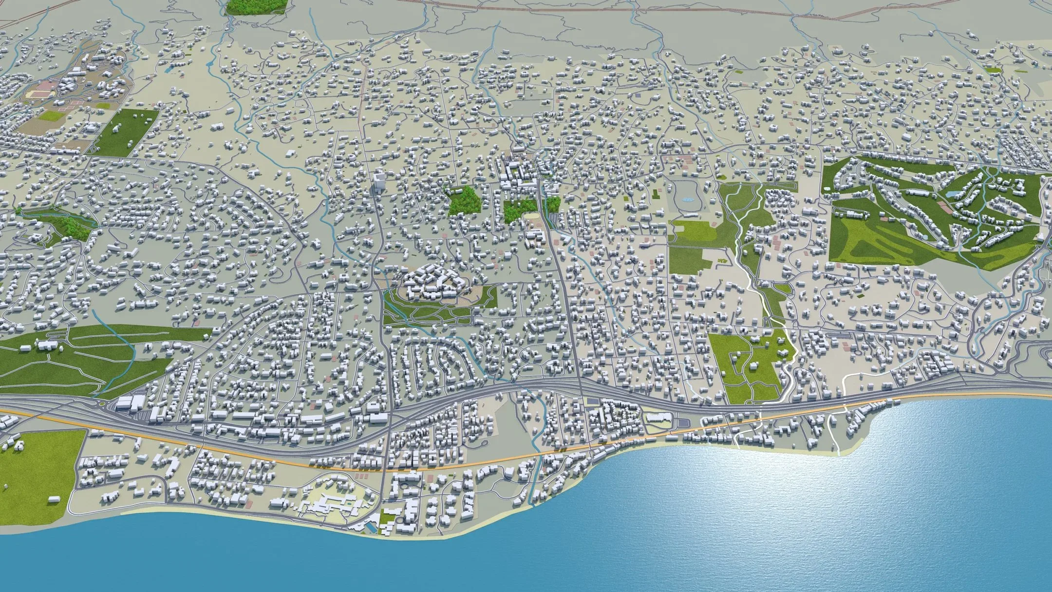 Santa Barbara City California USA 3D Model 40KM