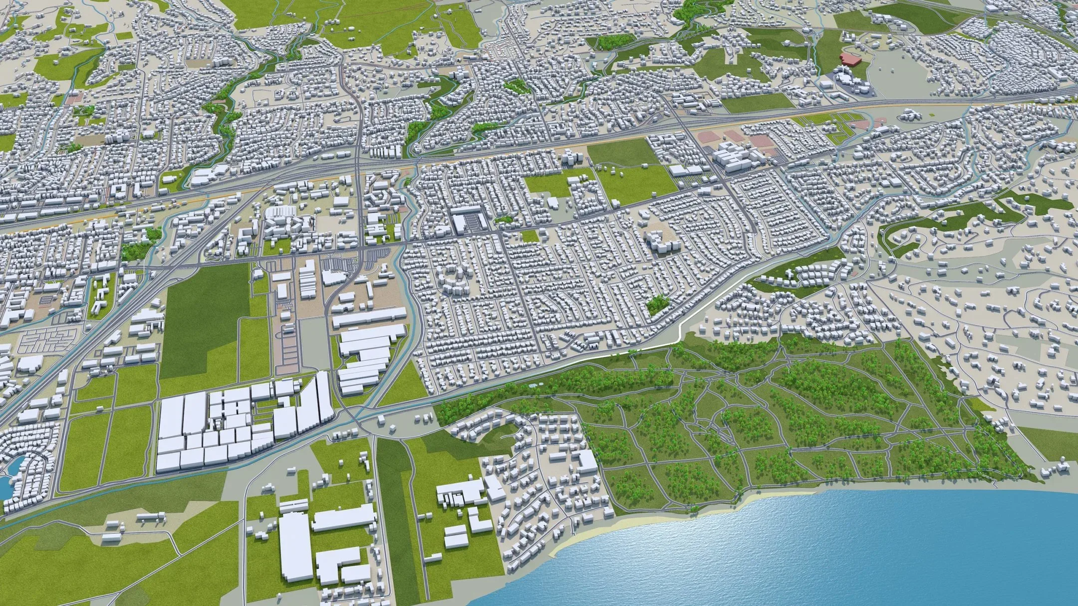 Santa Barbara City California USA 3D Model 40KM