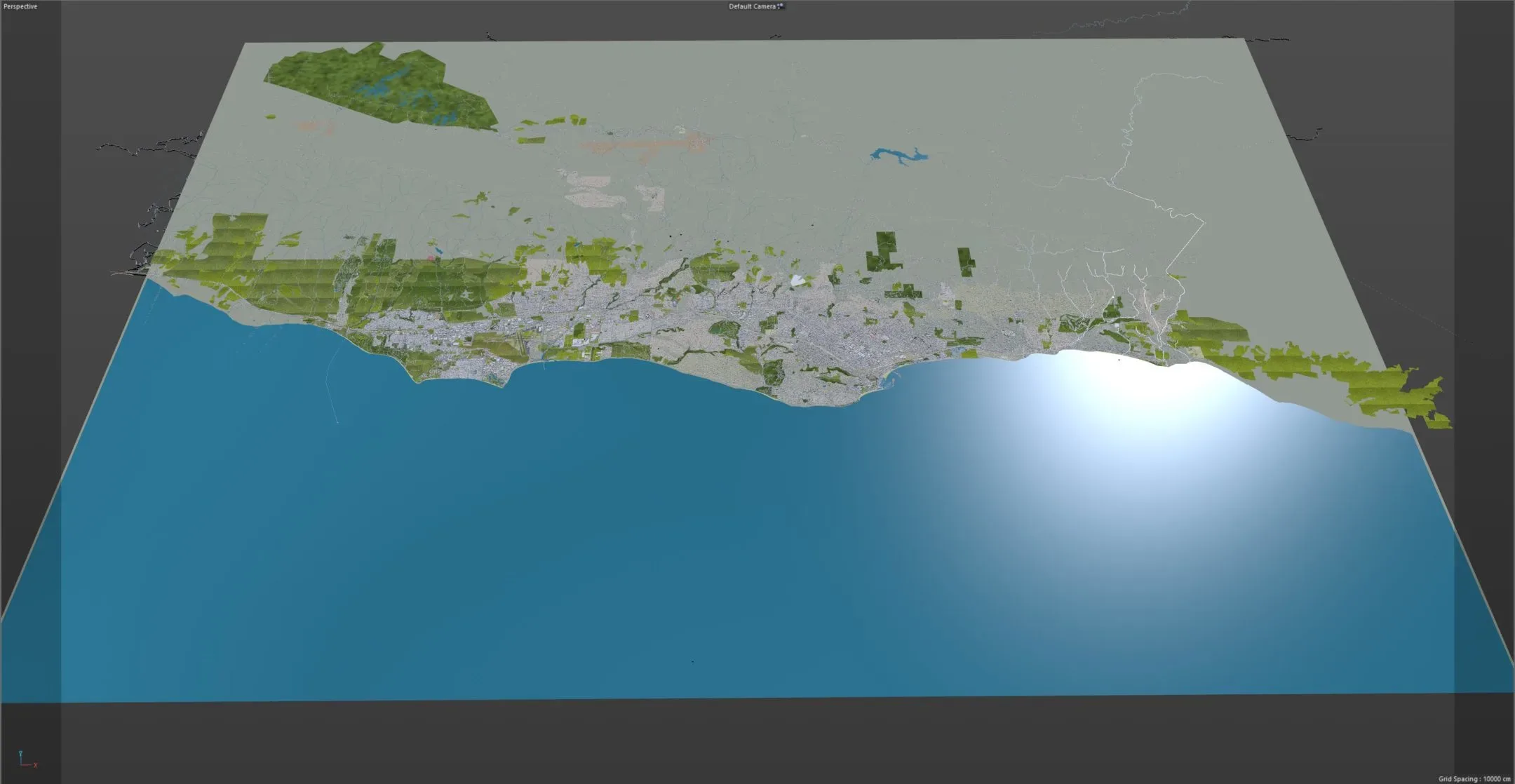 Santa Barbara City California USA 3D Model 40KM