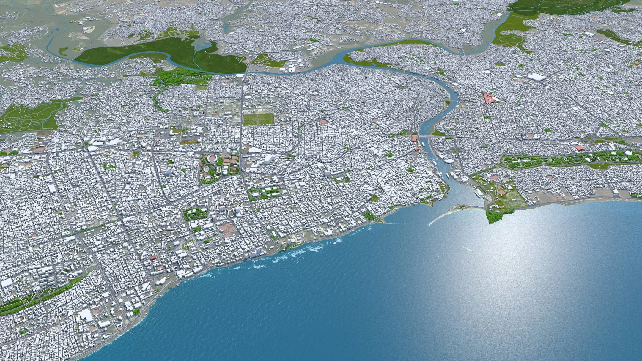 Santo Domingo City Dominican Republic 3D Model 30KM