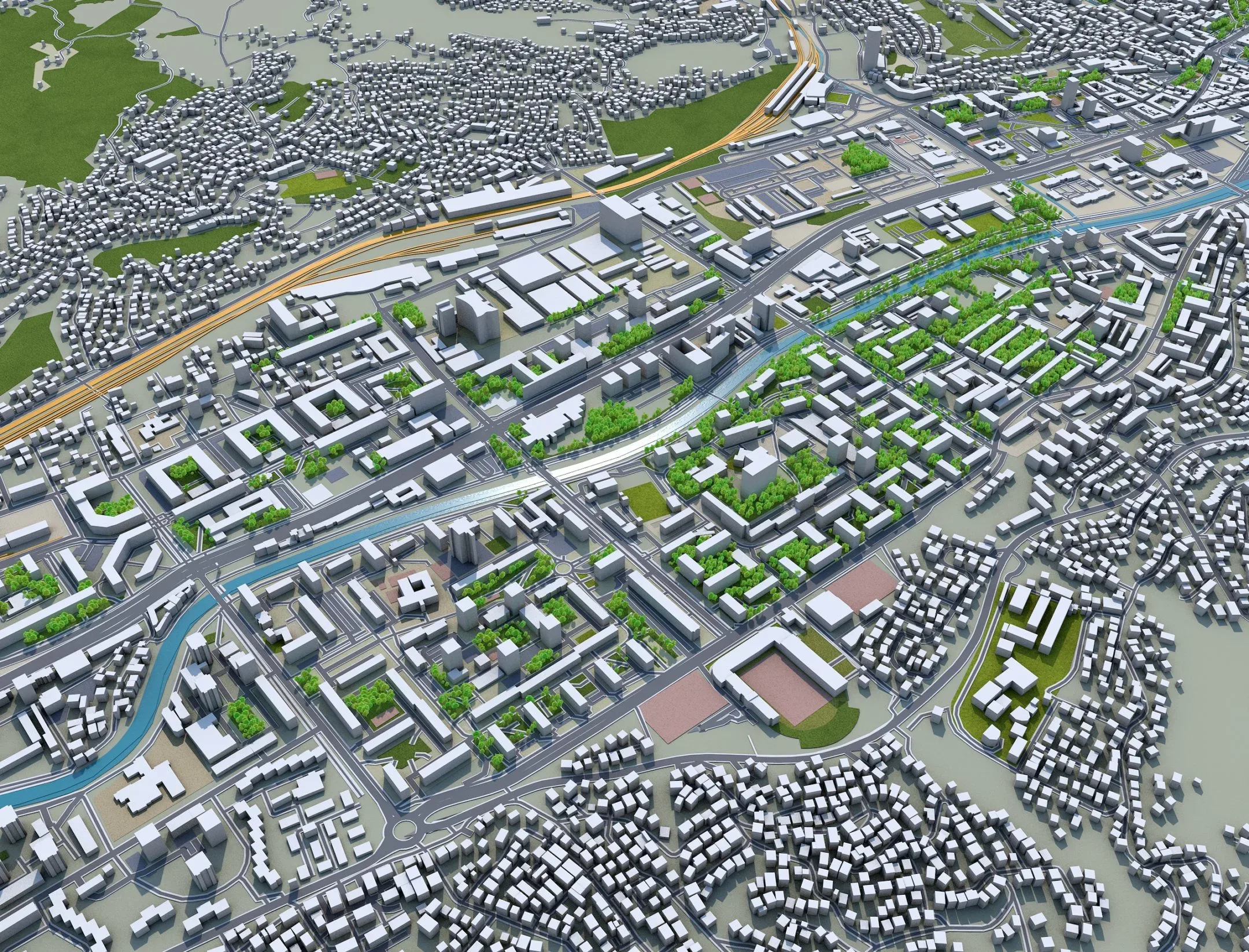 Sarajevo City Bosnia and Herzegovina 3D Model 40KM