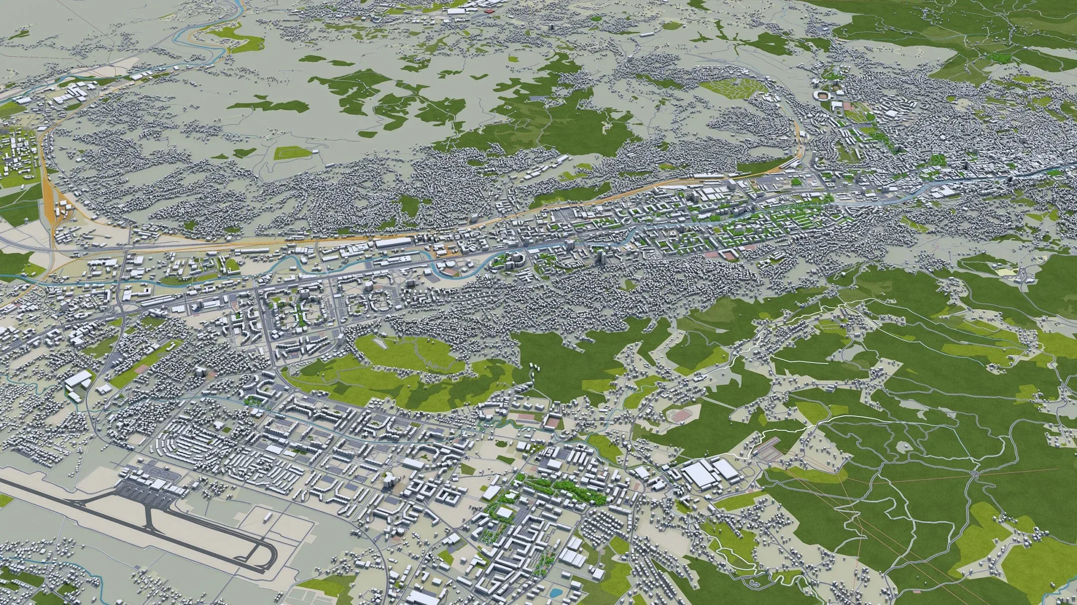 Sarajevo City Bosnia and Herzegovina 3D Model 40KM