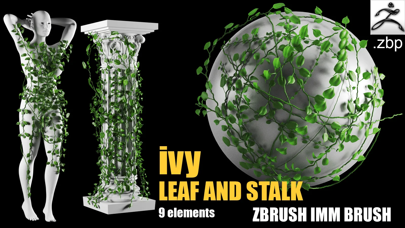 Ivy and Leaf ZBrush IMM Brush