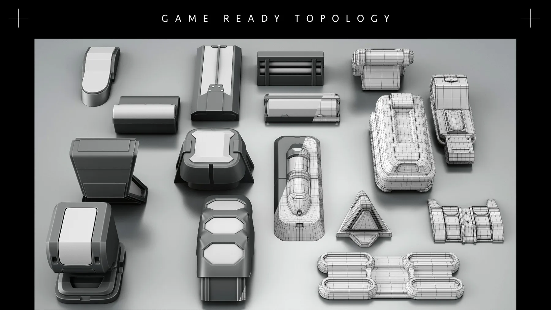 Sci-fi Light Kit [Game Ready Topology ] [Zbrush IMM Brushes]