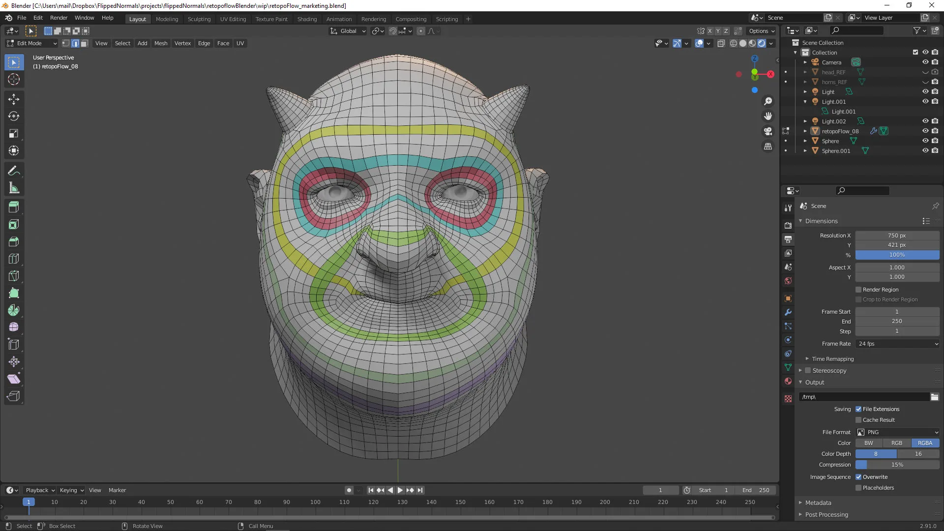 Retopologizing a Head With RetopoFlow 3
