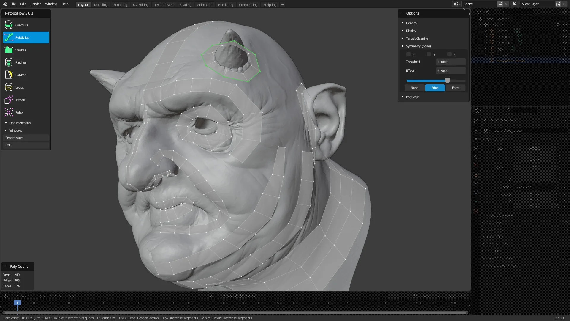 Retopologizing a Head With RetopoFlow 3