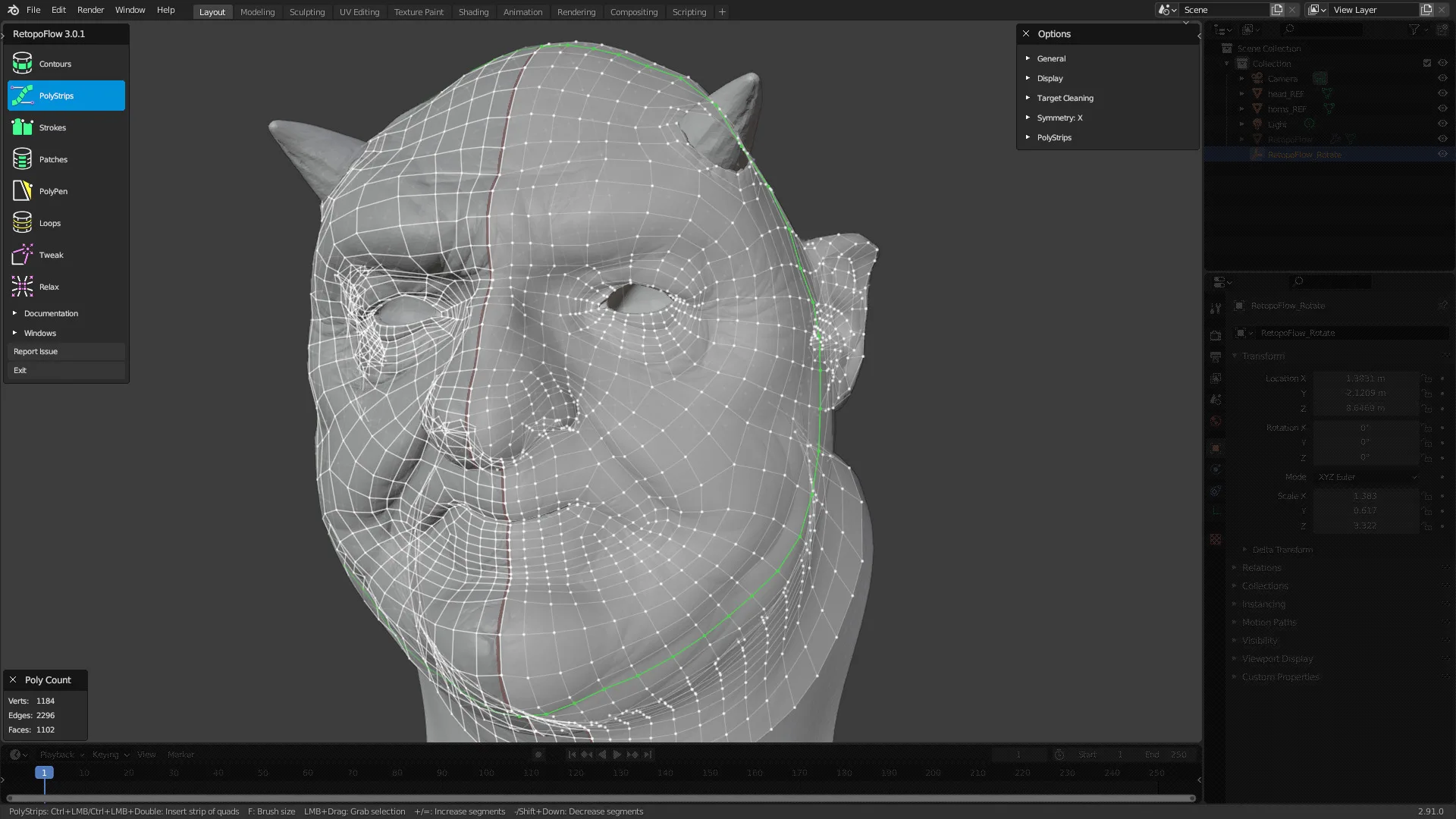 Retopologizing a Head With RetopoFlow 3