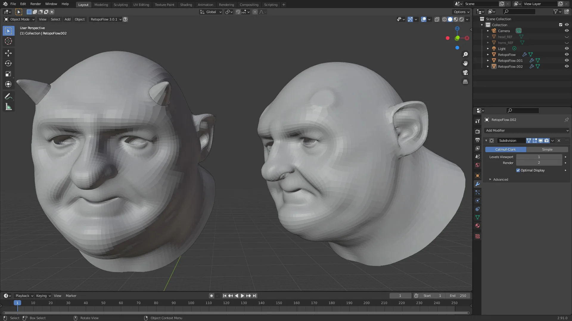 Retopologizing a Head With RetopoFlow 3