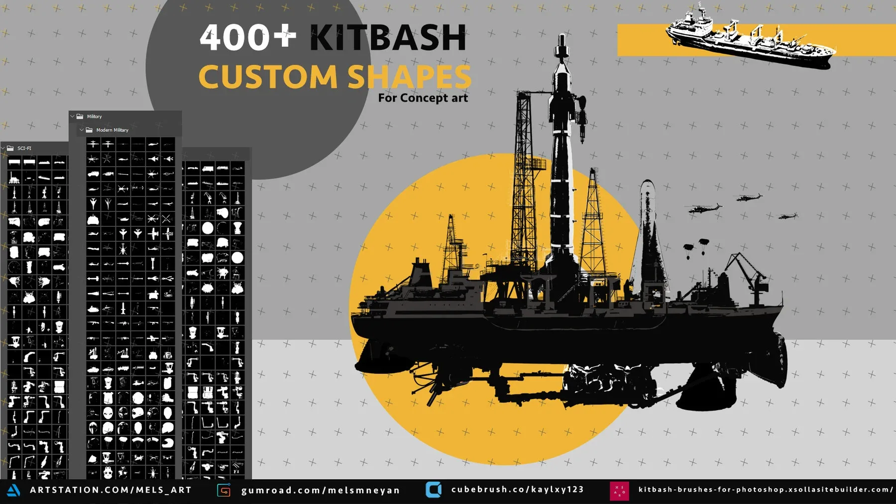 800+ Hard Surface Custom Shapes (300+ CHEATBRUSHES)