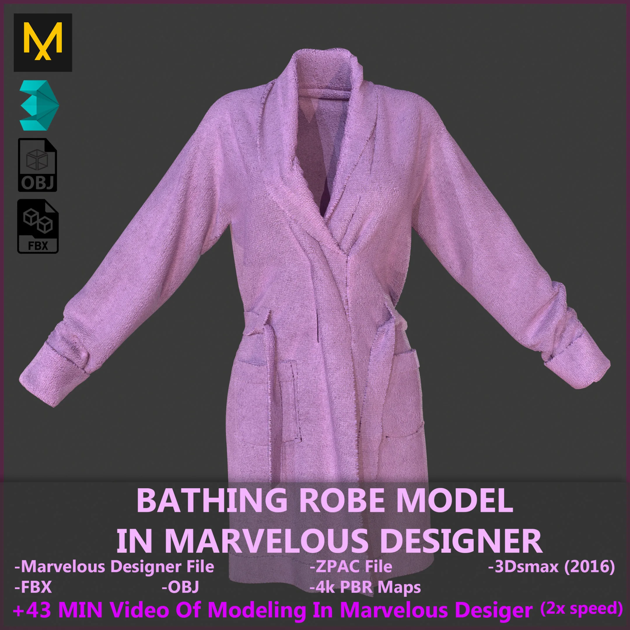 Bathing Robe Model + 43 Min Video