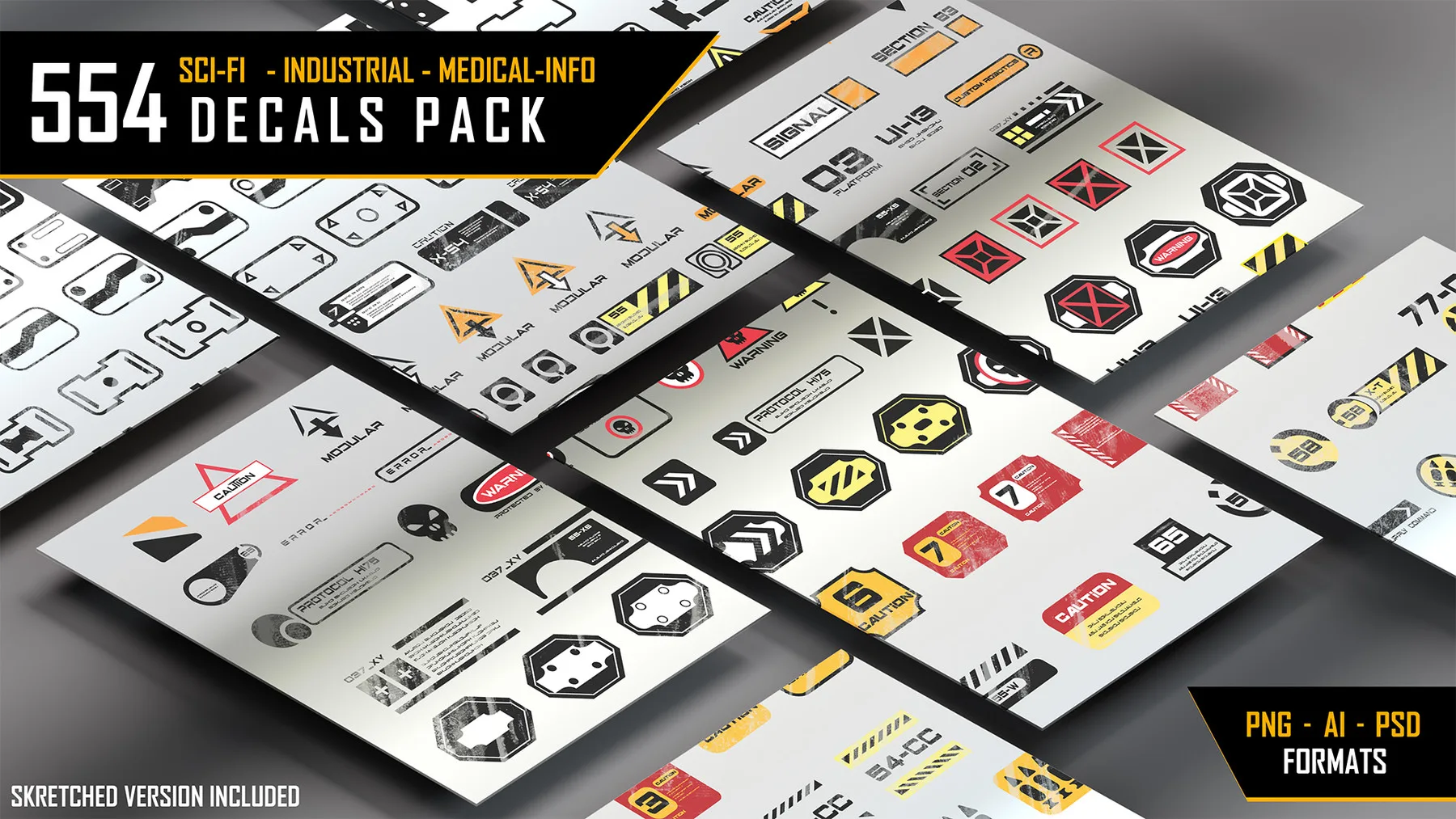 554 Decals Collection [Sci-Fi, Industrial, Medical, Info , Military] -- Complete PACK --