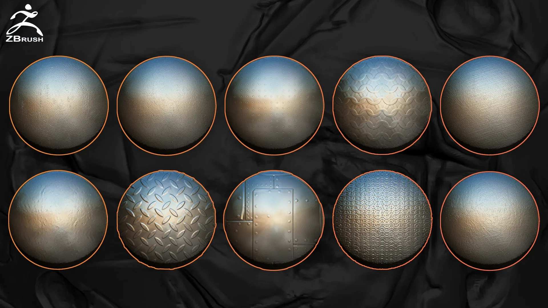 25 Metal Surface Damages VDM Brush for ZBrush (+10 Alphas)