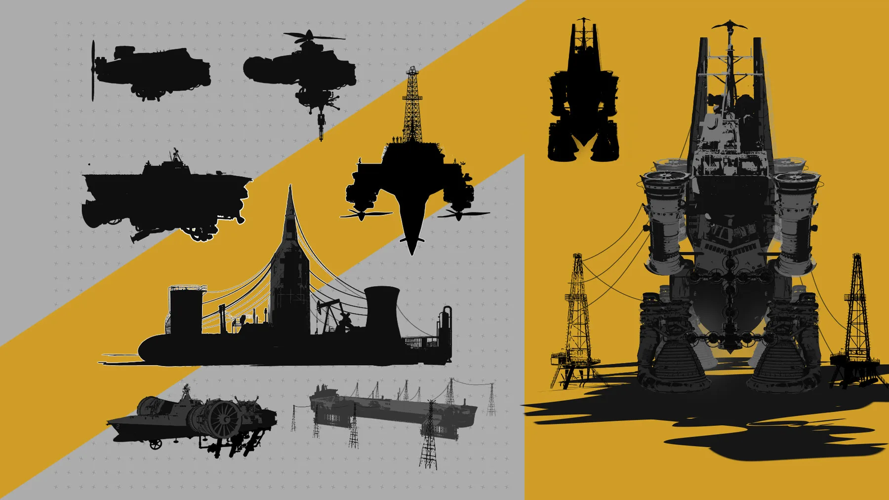 2000+ Custom Shapes 1000+ Kitbash Brushes for Concept Art (DEMO VIDEO) Mega Pack vol.2