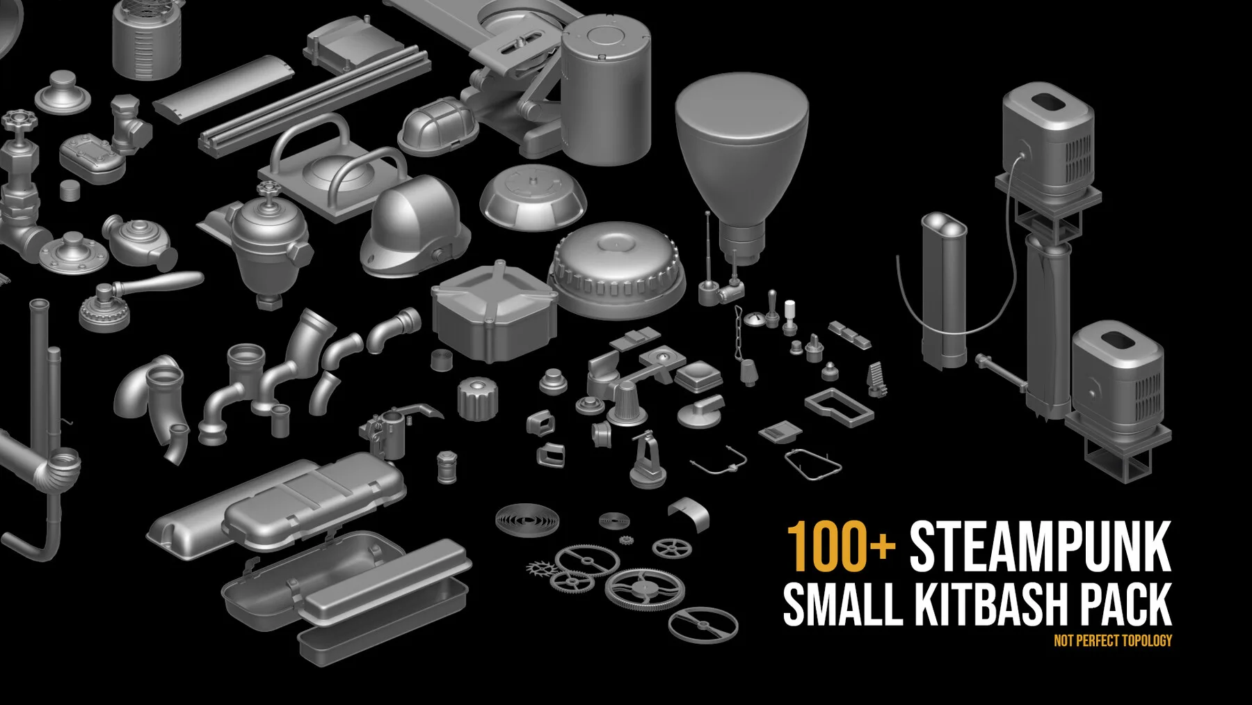 100+ Steampunk Small Kitbash Pack Vol2