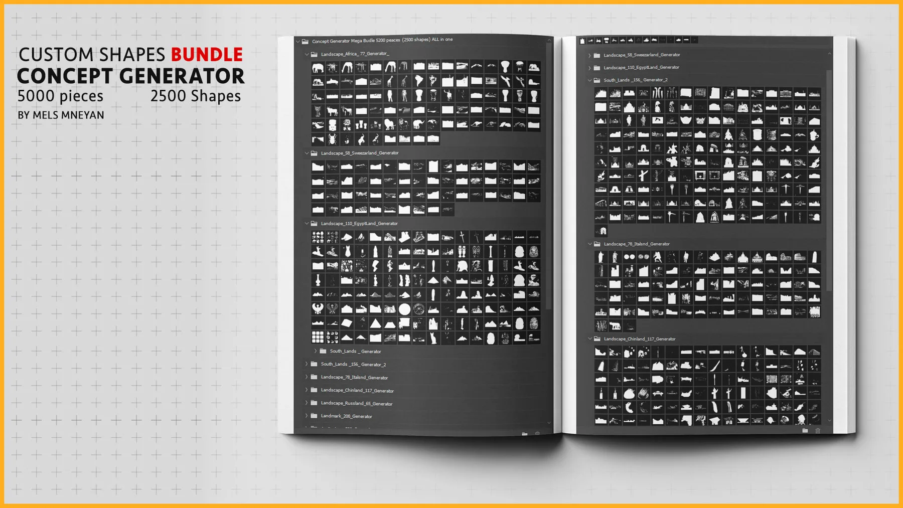 Concept Generator Tool [Custom Shape Mega BUNDLE - 5200 Pieces ] [Photoshop]