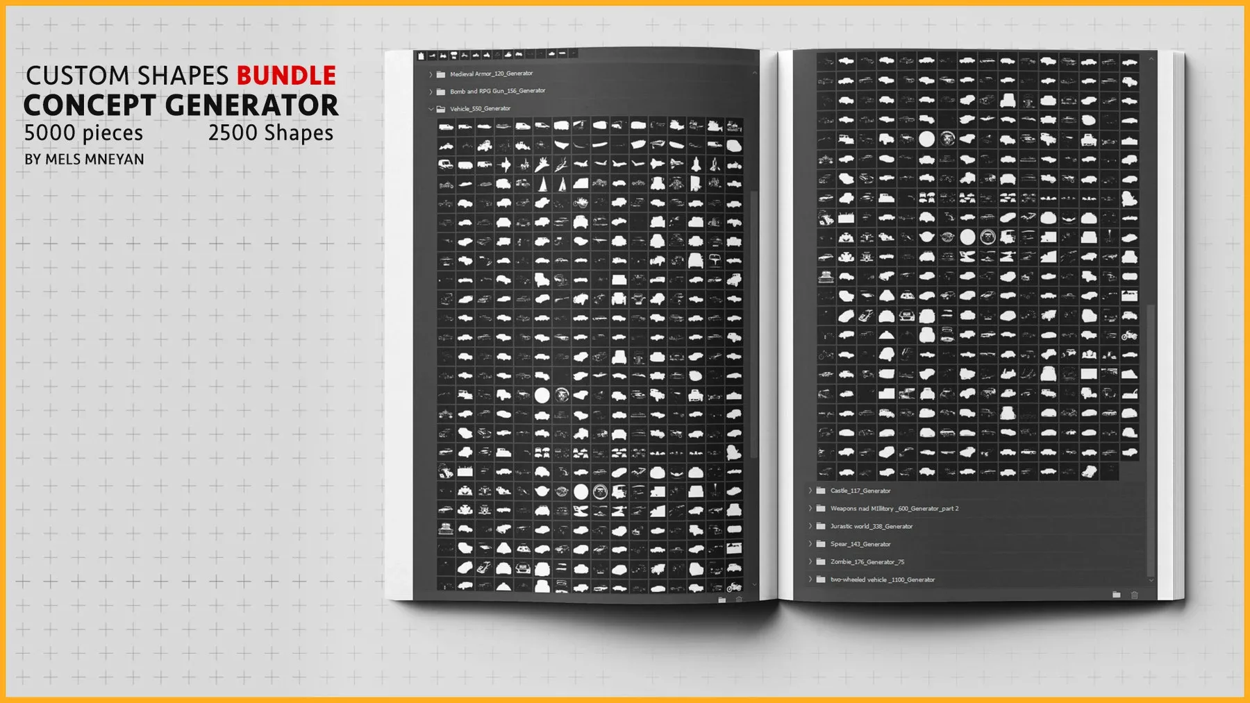 Concept Generator Tool [Custom Shape Mega BUNDLE - 5200 Pieces ] [Photoshop]