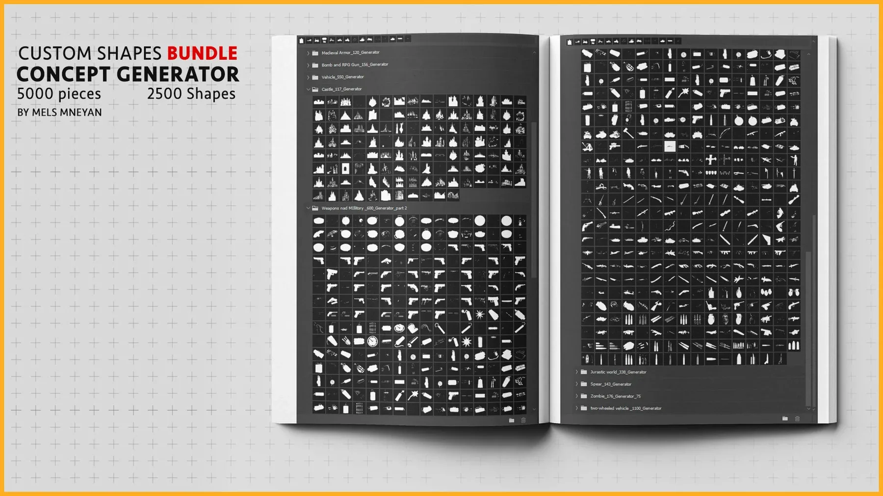 Concept Generator Tool [Custom Shape Mega BUNDLE - 5200 Pieces ] [Photoshop]