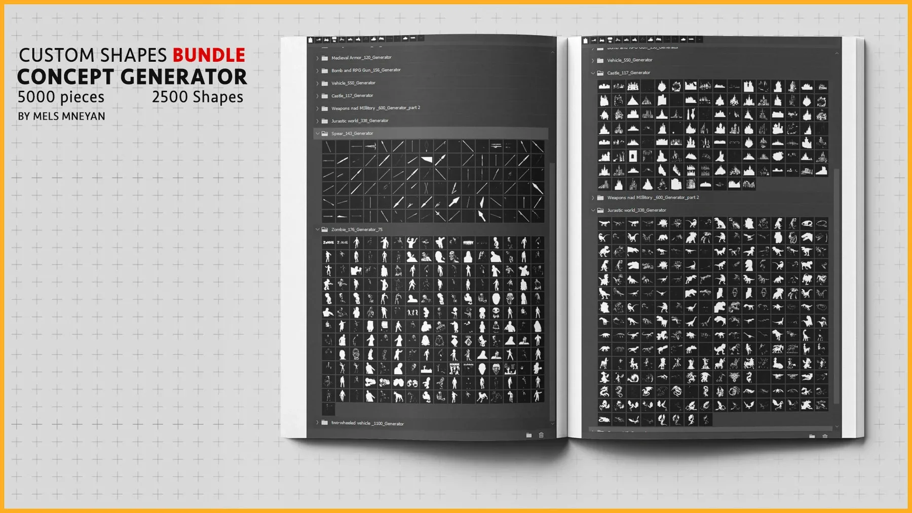 Concept Generator Tool [Custom Shape Mega BUNDLE - 5200 Pieces ] [Photoshop]