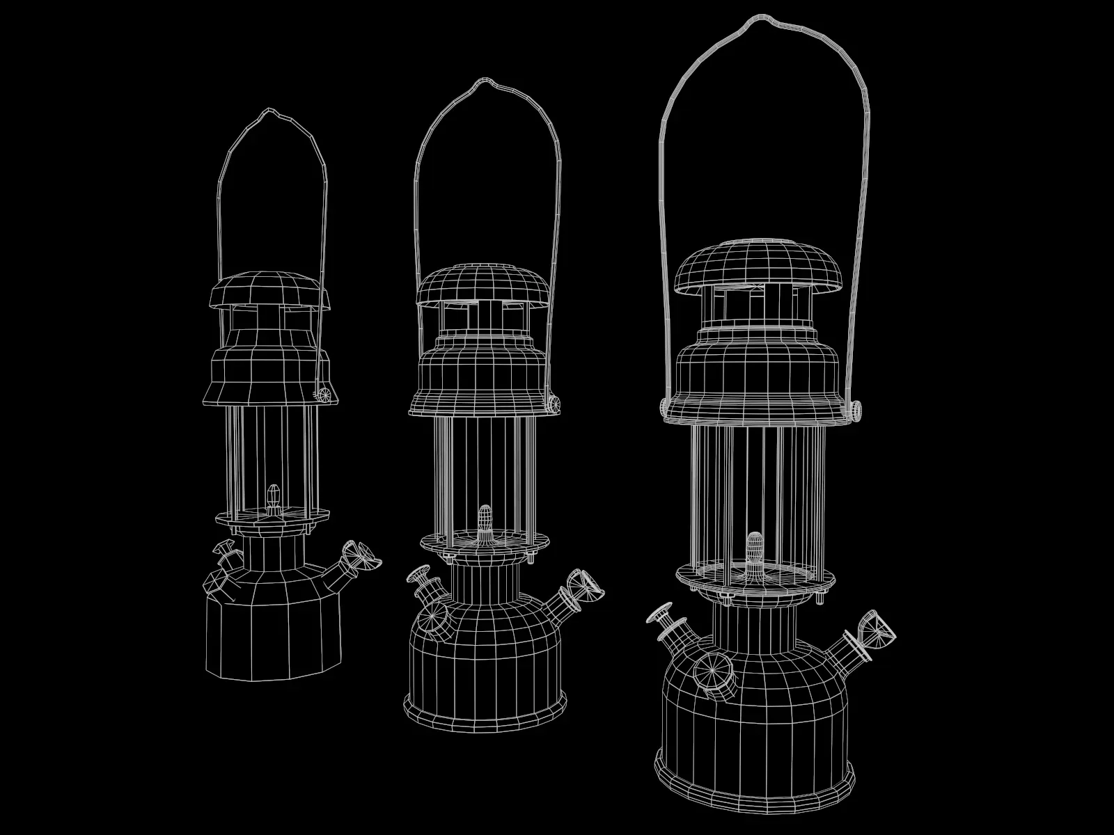 Gas Lamp with 3 Textures and 3 LODs - Game Ready