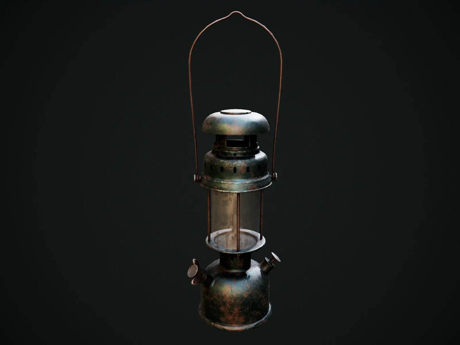 Gas Lamp with 3 Textures and 3 LODs - Game Ready