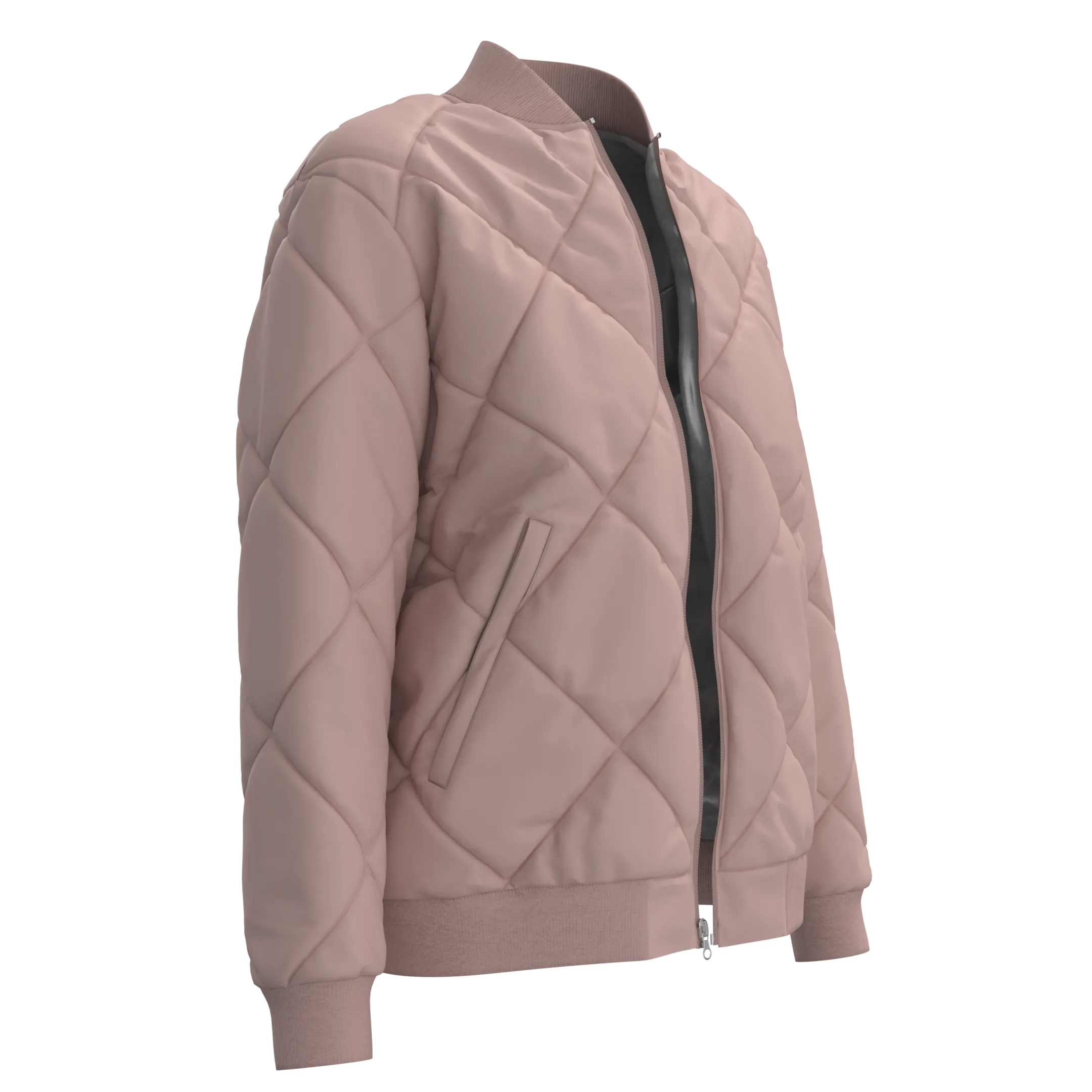 Women's Quilted Bomber Jacket , Marvelous Designer , Clo3d