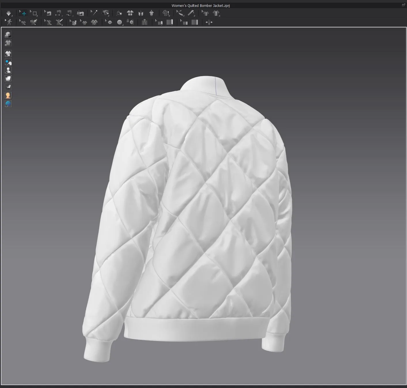 Women's Quilted Bomber Jacket , Marvelous Designer , Clo3d