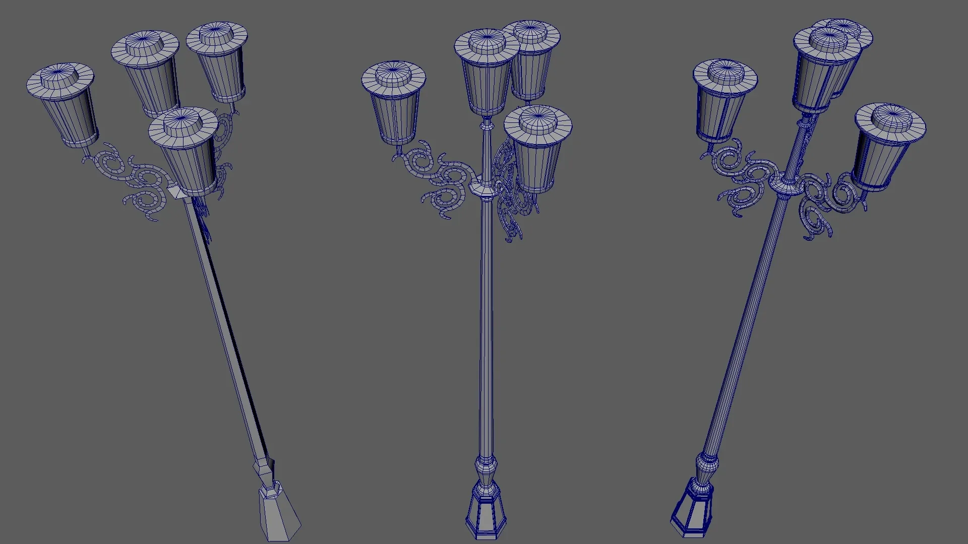 Street Lamp with 3 Textures and 3 LODs