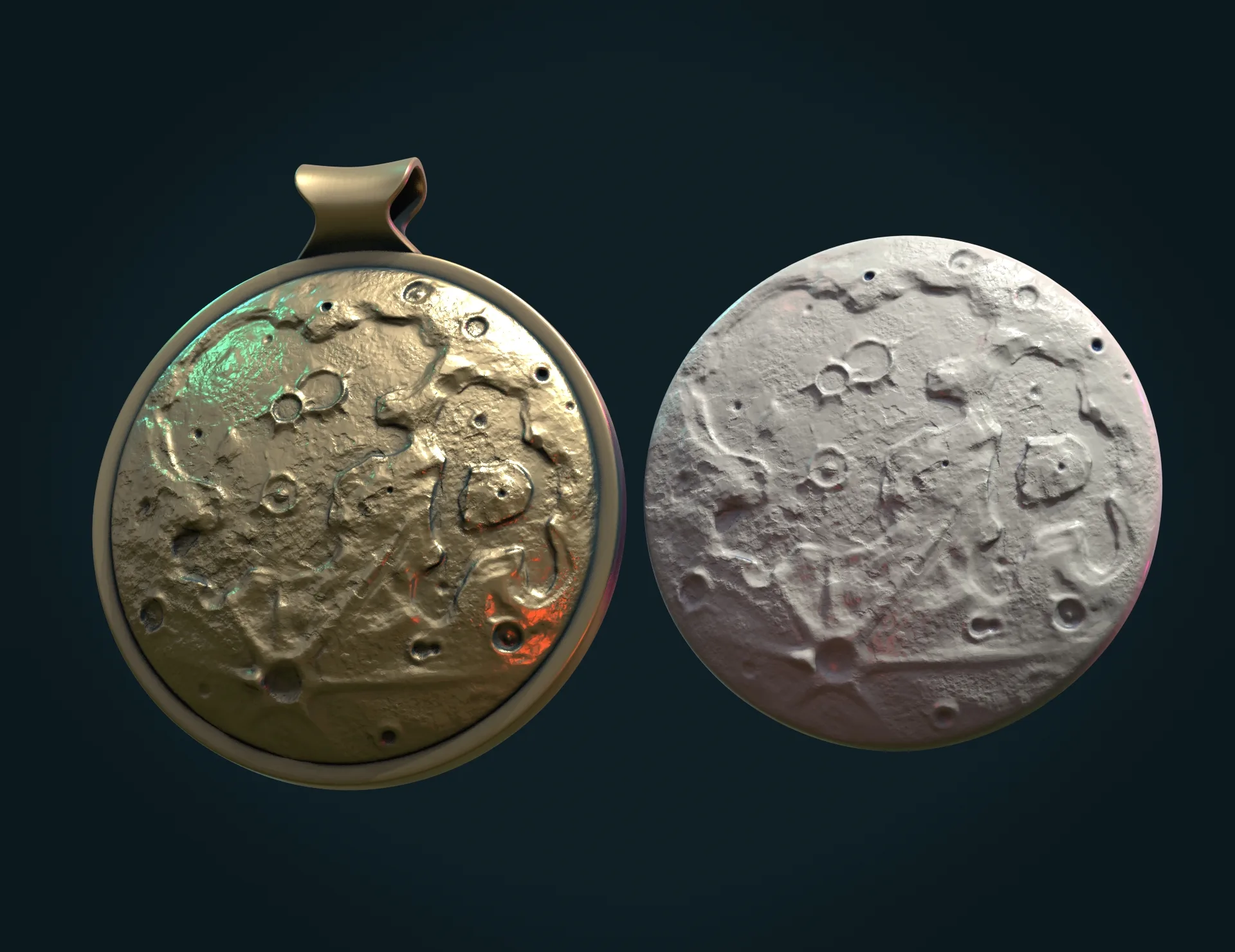 Moon Base - Relief Pendant