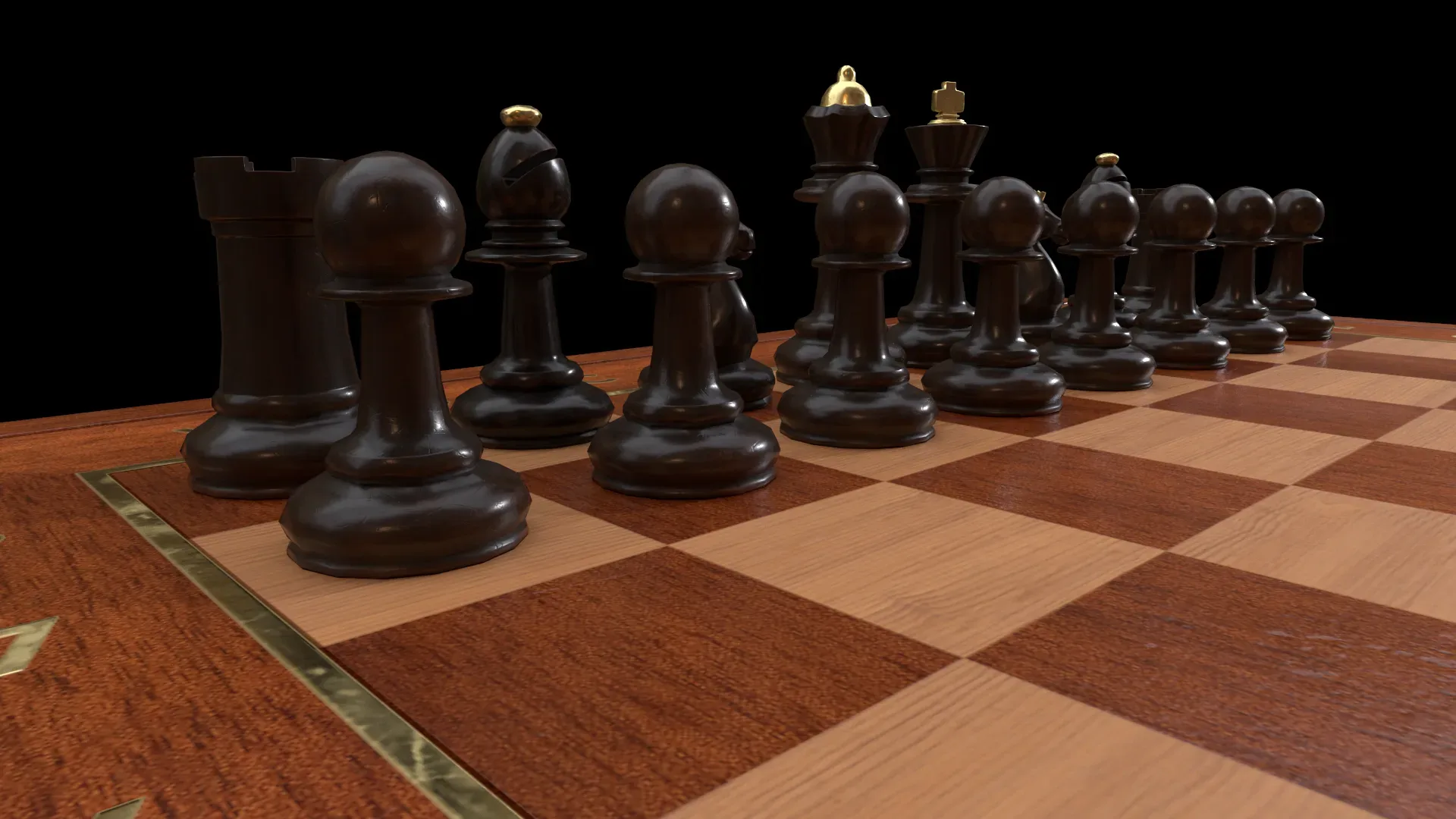 Wooden Chessboard Game - Ready