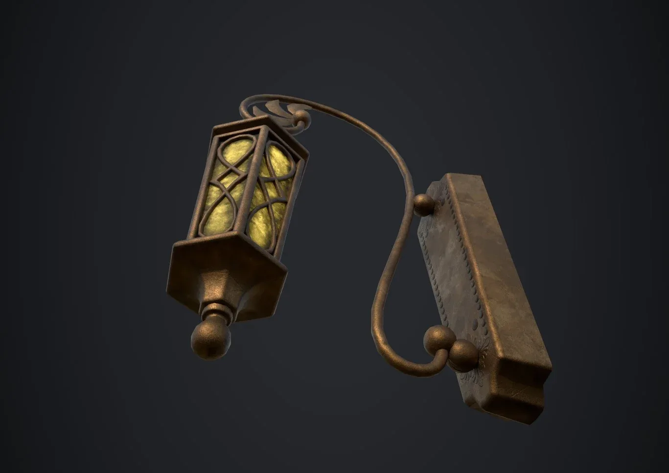 Wall Lamp with 3 Textures and 3 LODs