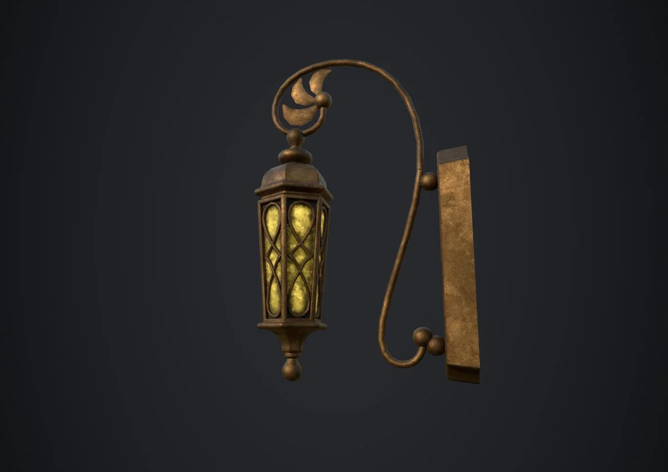 Wall Lamp with 3 Textures and 3 LODs