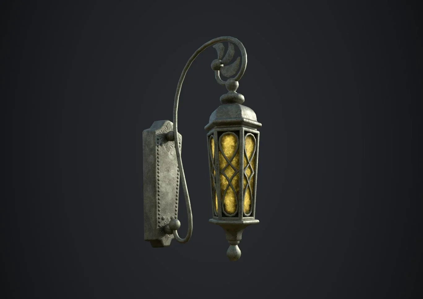 Wall Lamp with 3 Textures and 3 LODs