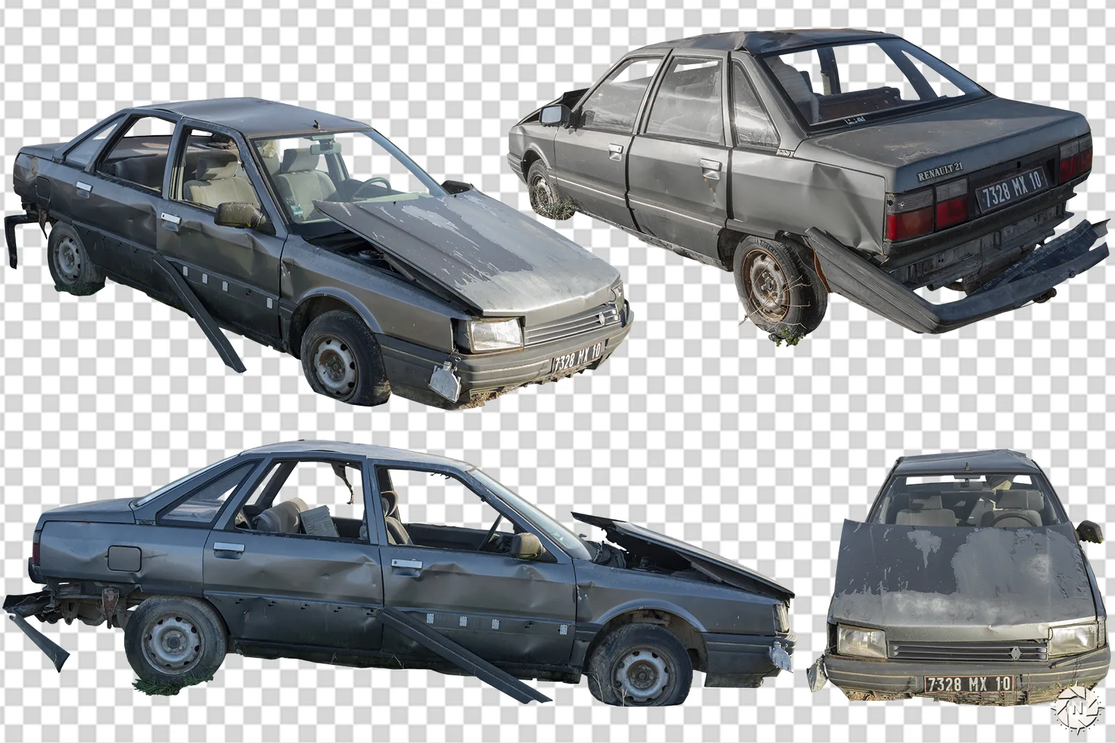 PNG Photo Pack: Destroyed Vehicles