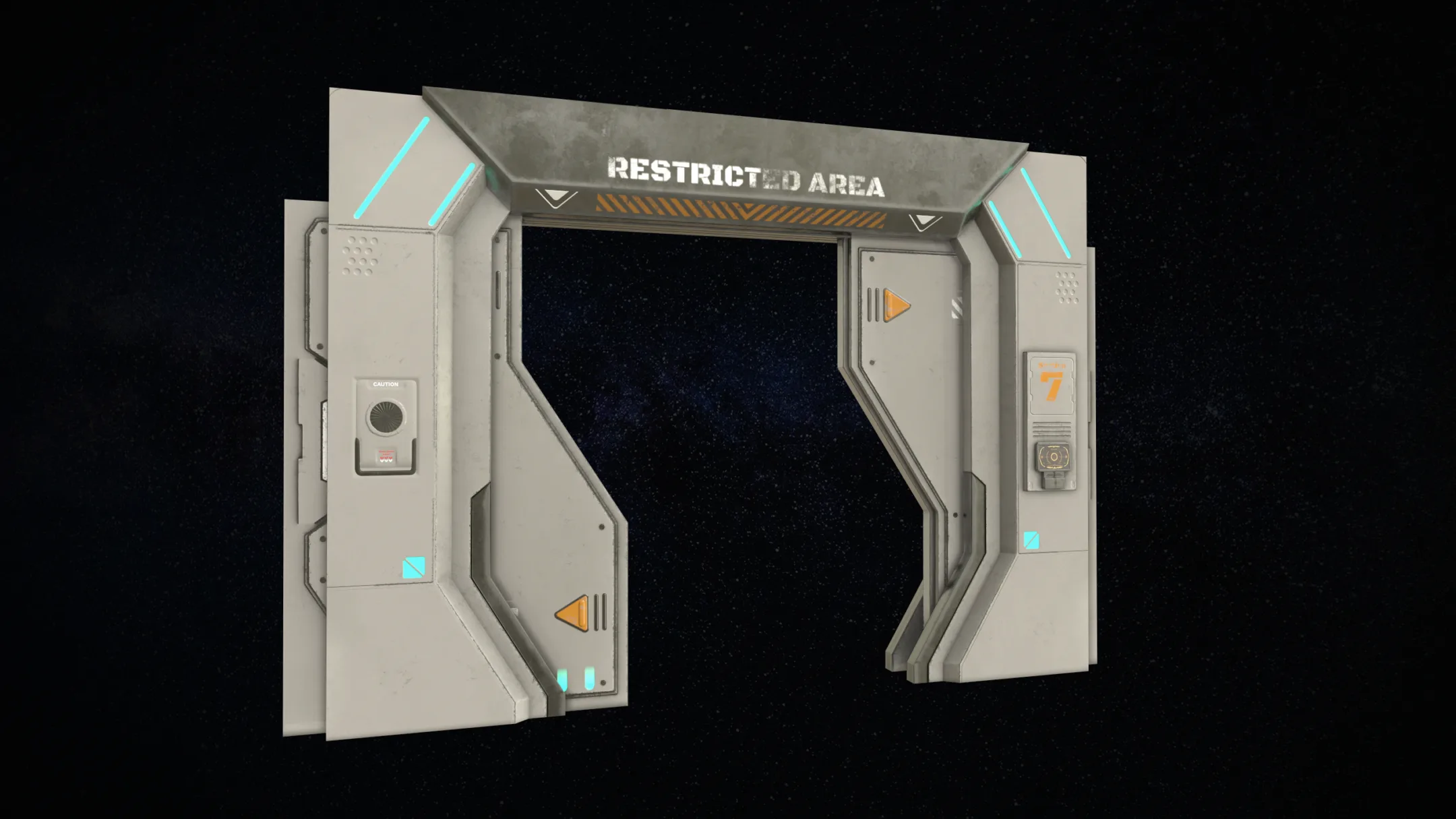 Sci-Fi Door Version 2 - Low Poly