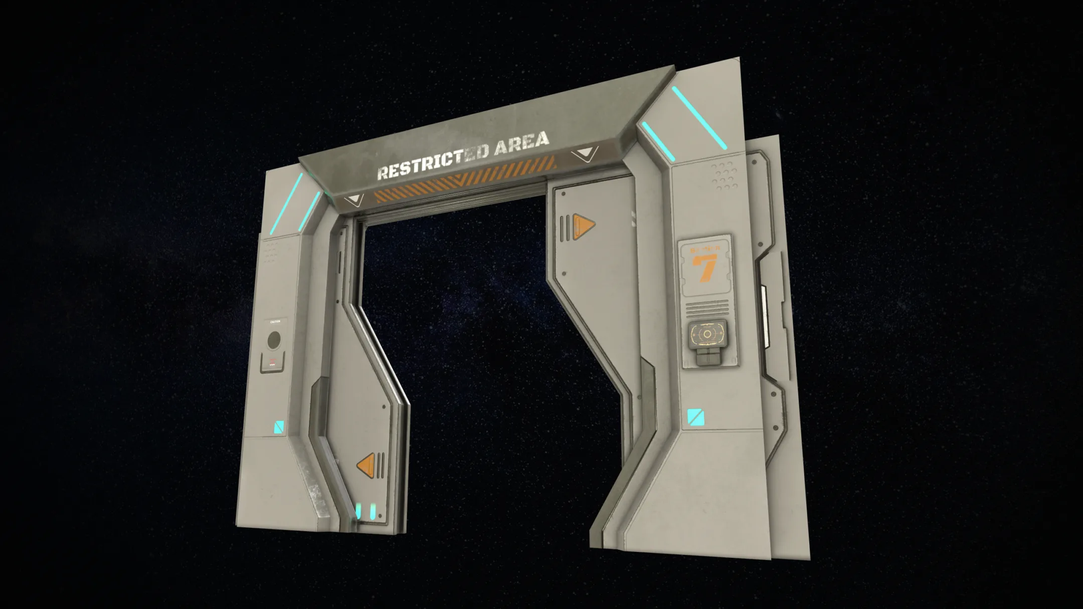 Sci-Fi Door Version 2 - Low Poly