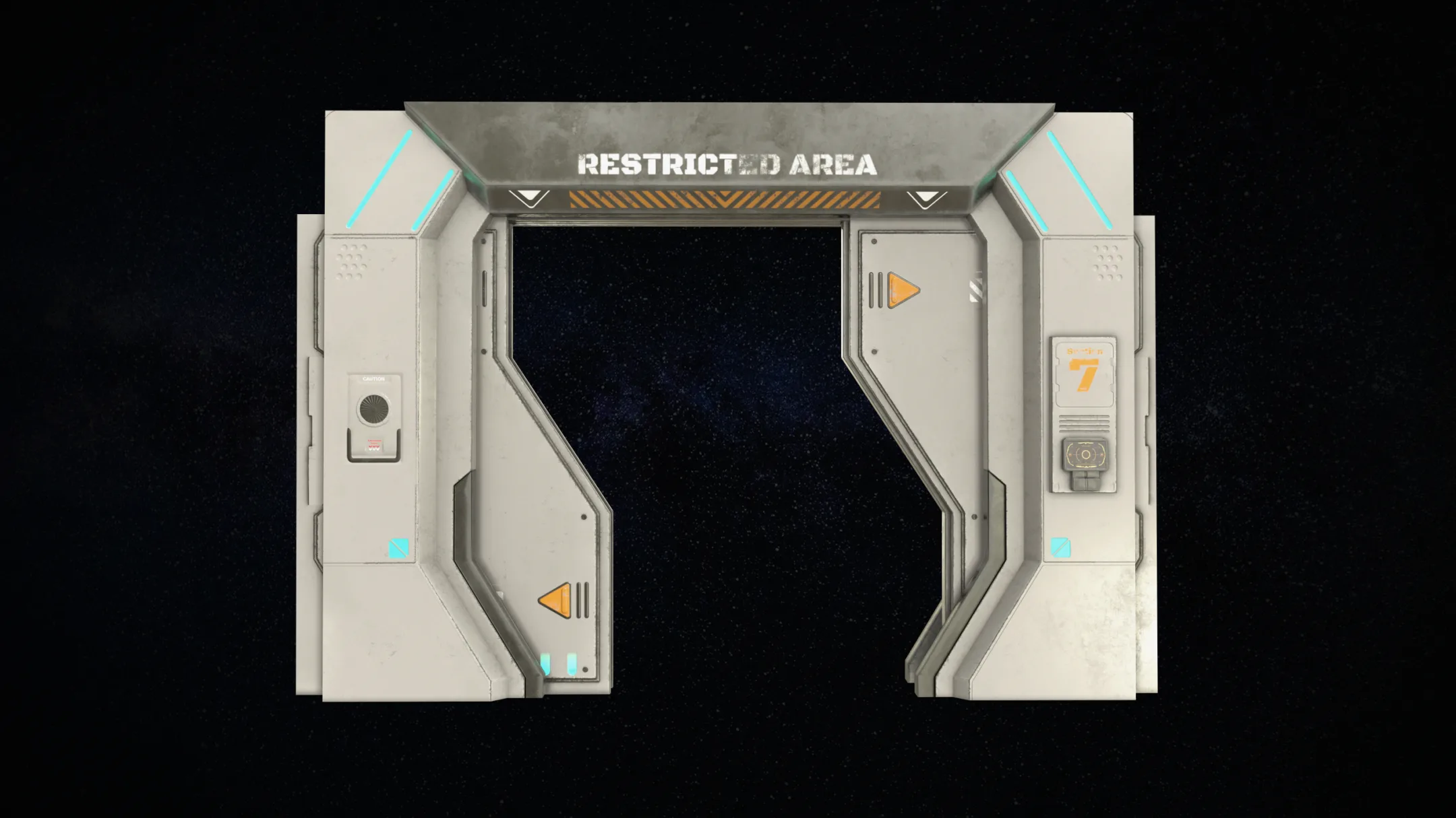 Sci-Fi Door Version 2 - Low Poly