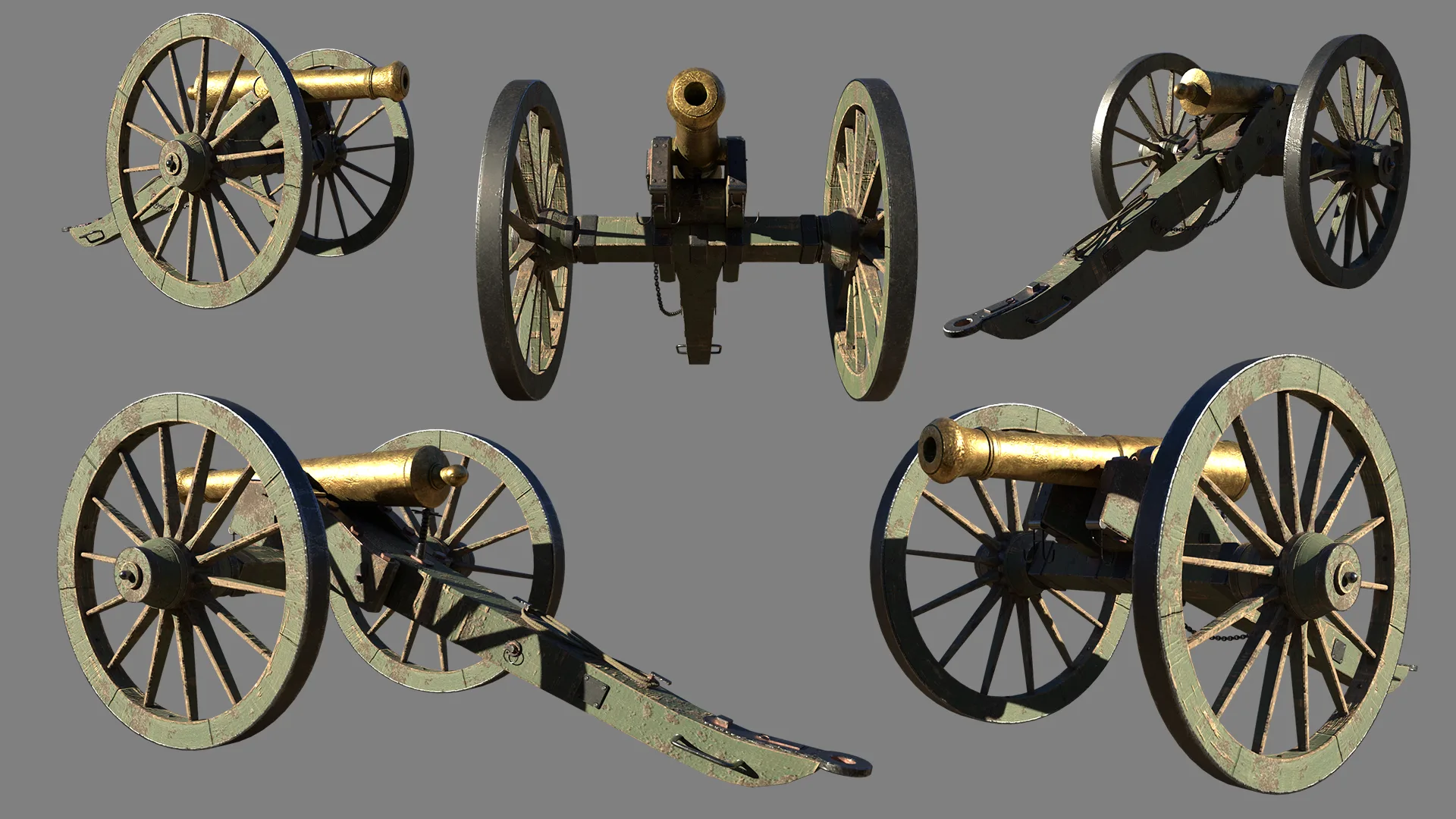 6 Pounder Brass Cannon - Model 1841