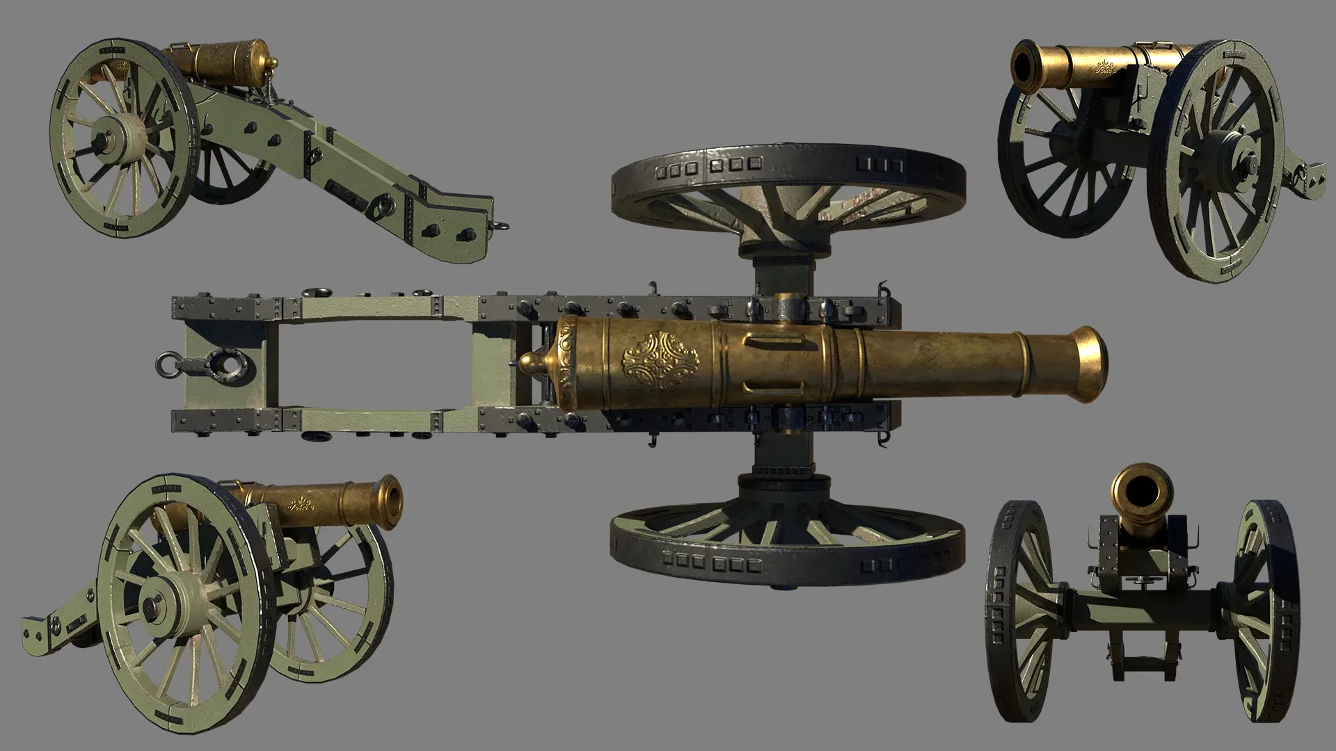 12 Pounder Brass Cannon - Armstrong Design M1736