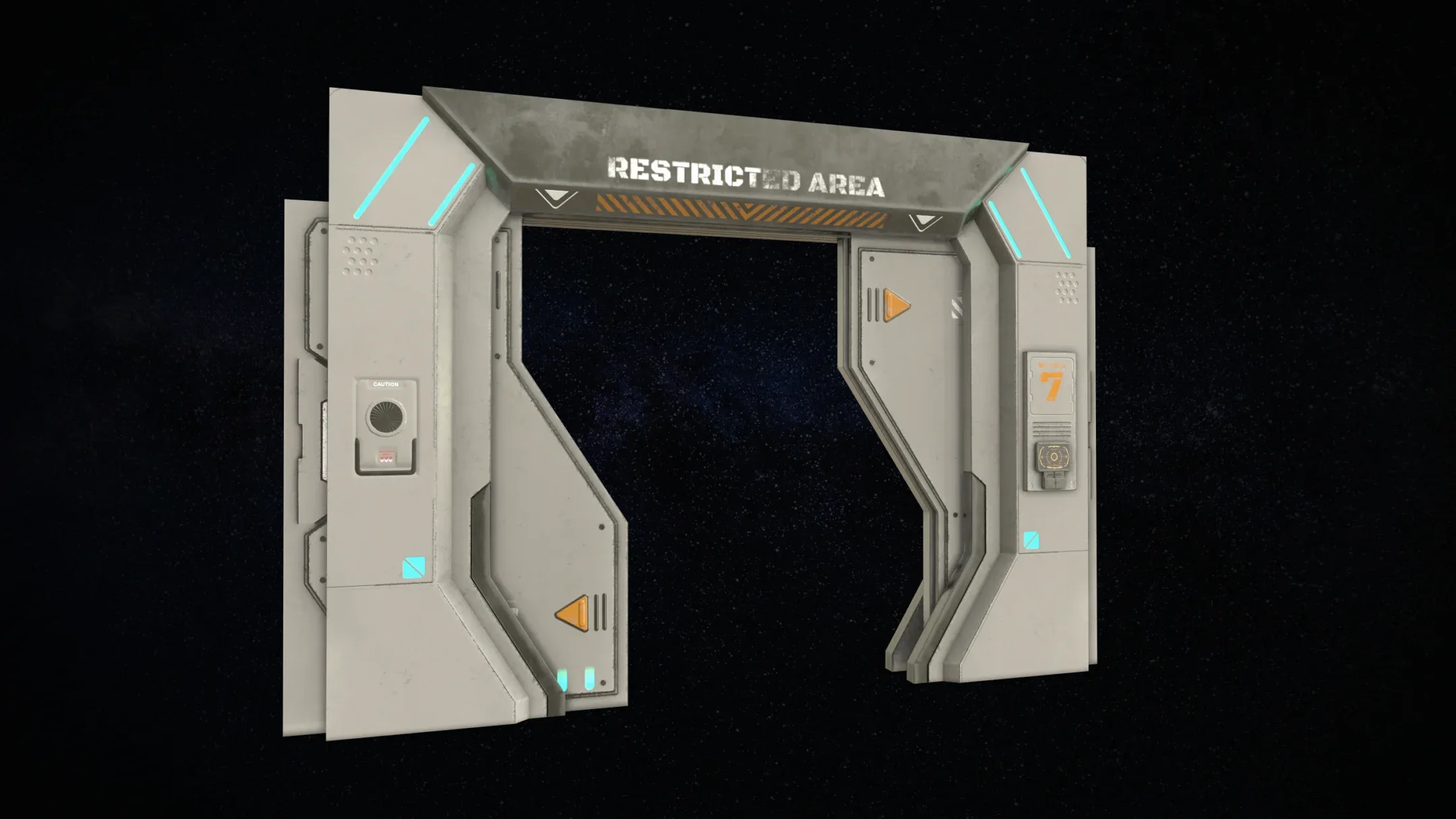 Sci-Fi Modular Corridor with Door Version 2