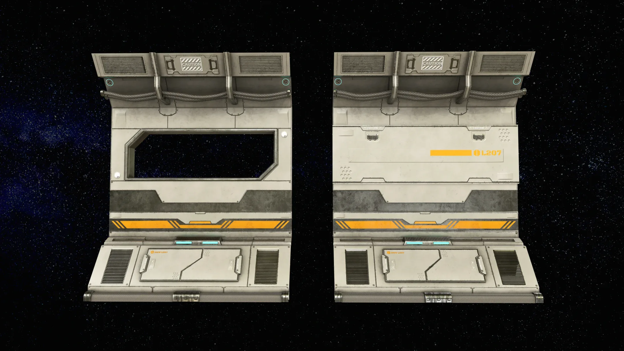 Sci-Fi Modular Corridor with Door Version 2