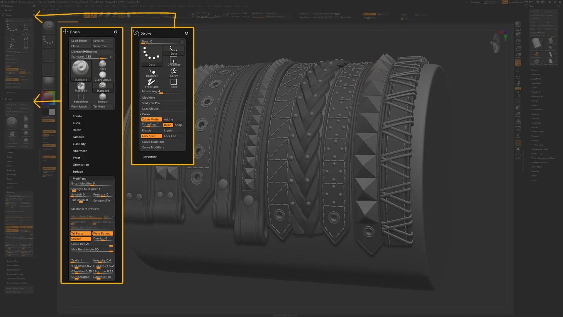 30 IMM Belt / Strap Brush for Zbrush