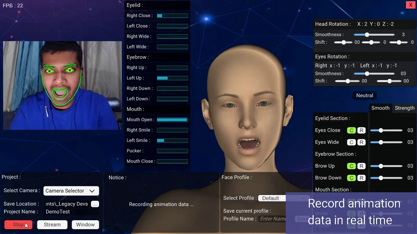 AI Face - Markerless Facial Mocap for blender