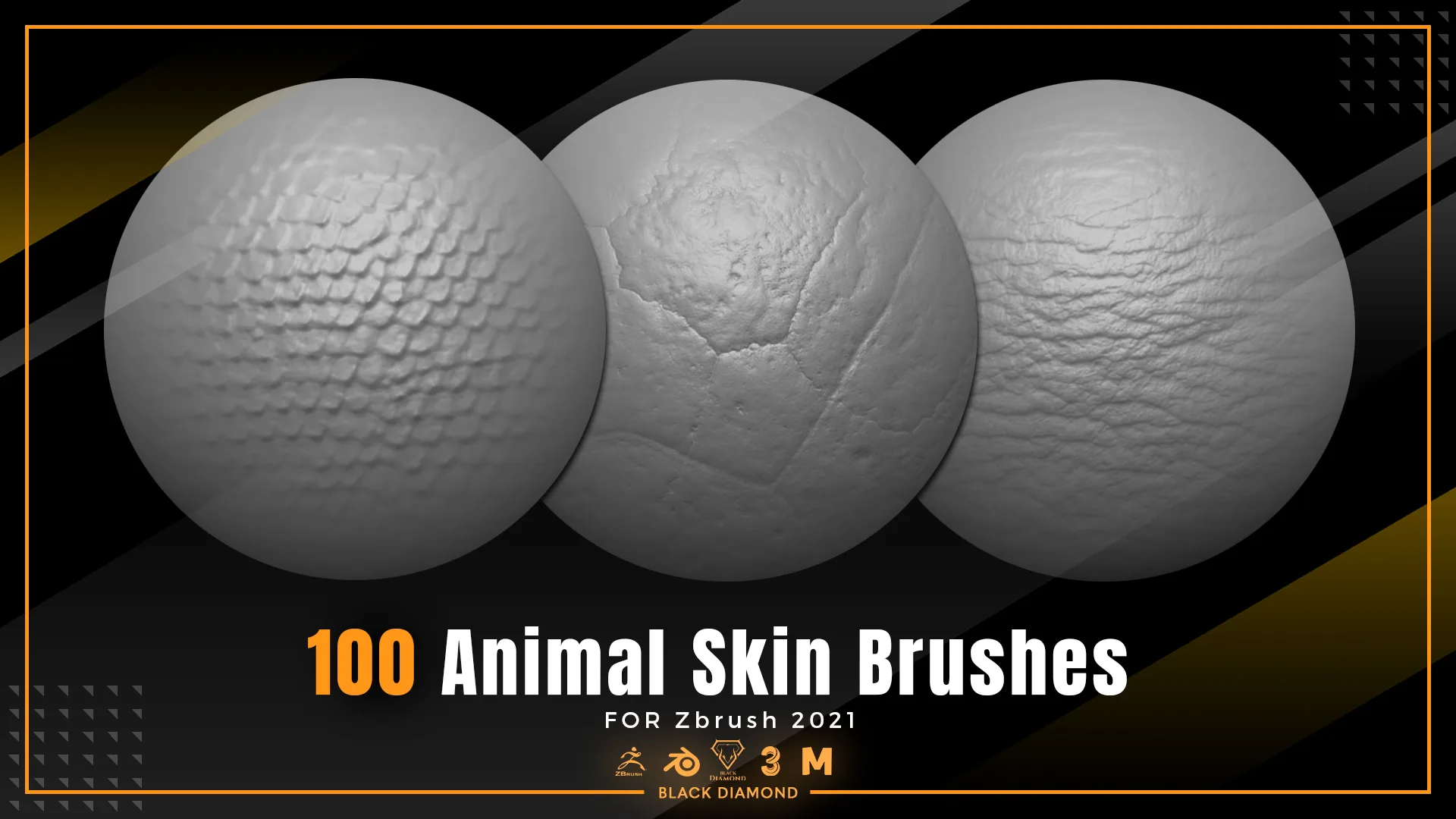 Zbrush - 100 Animal Skin Brushes Library