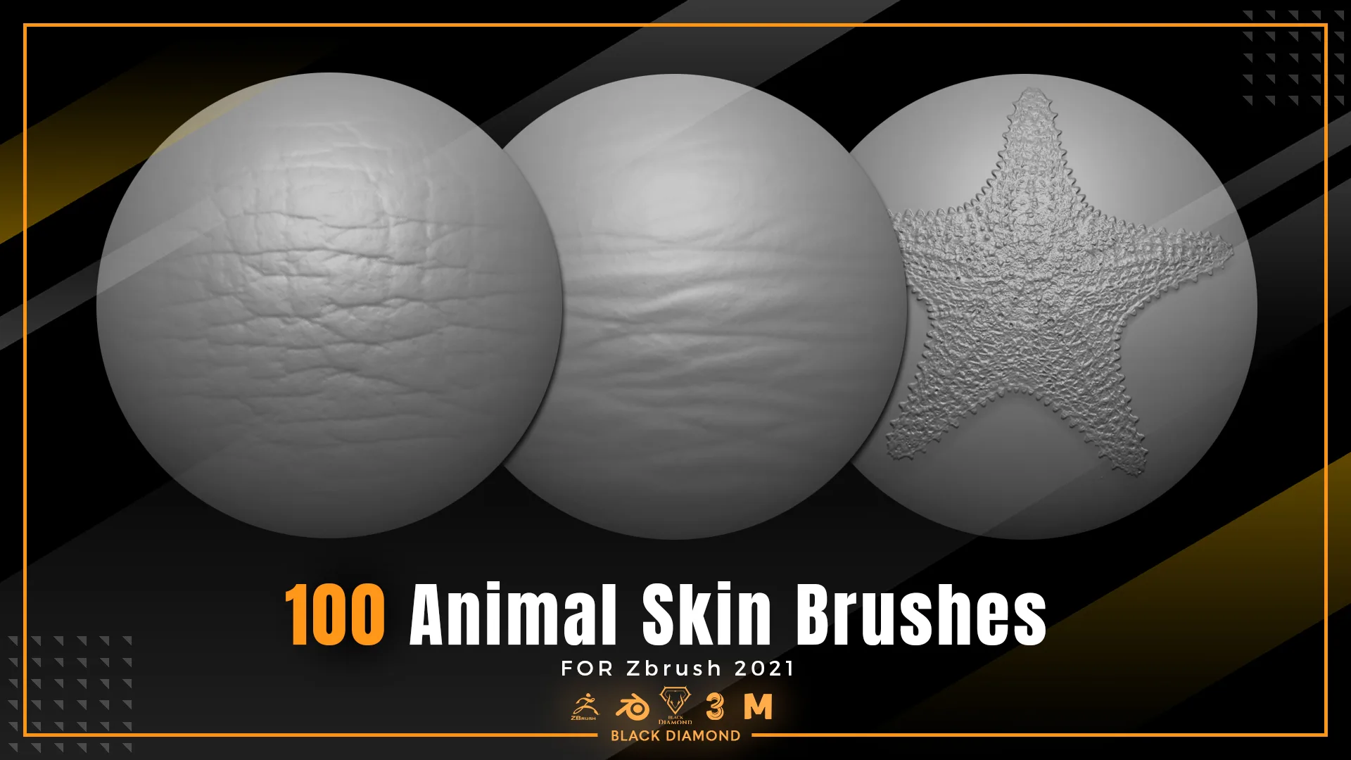 Zbrush - 100 Animal Skin Brushes Library