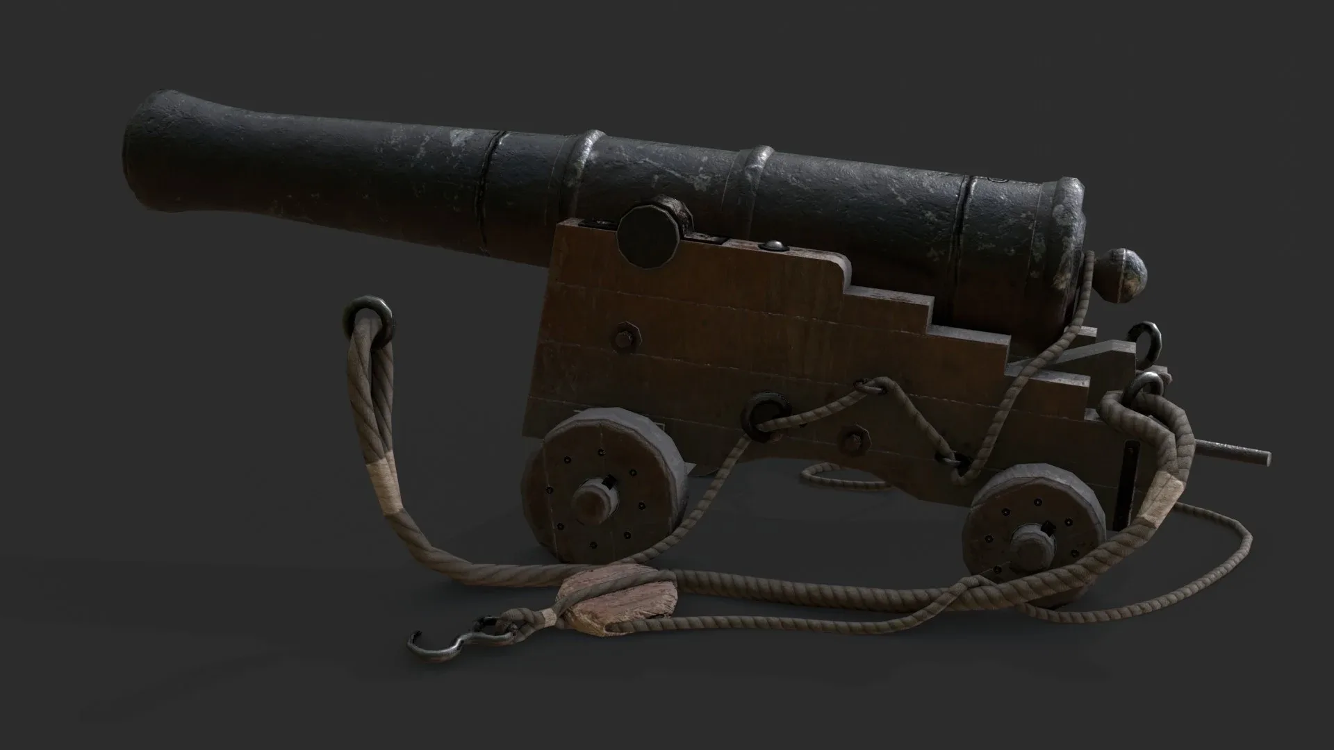 Old Naval Cannon - Dark Wood