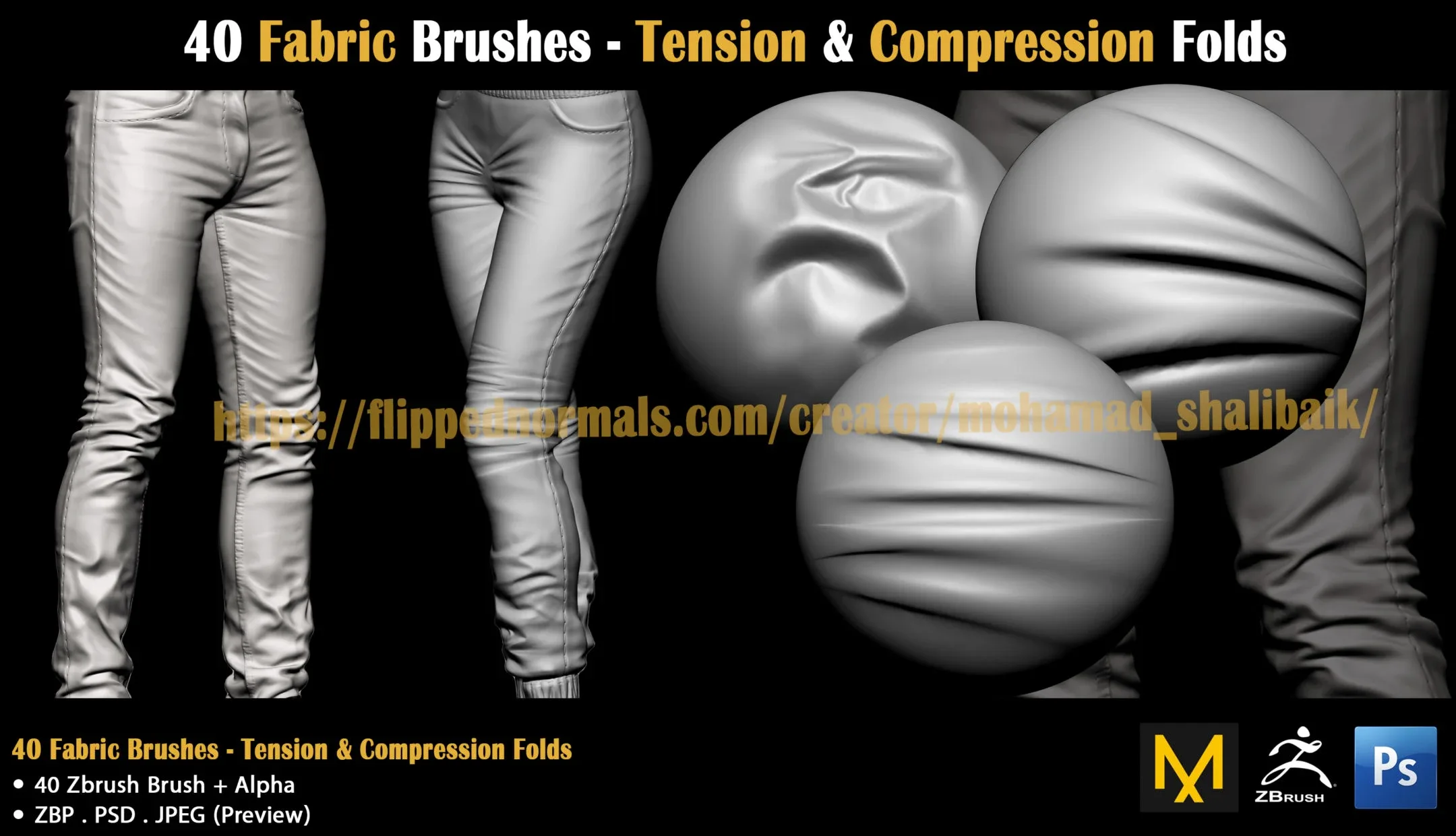 40 Fabric Brushes - Tension & Compression Folds