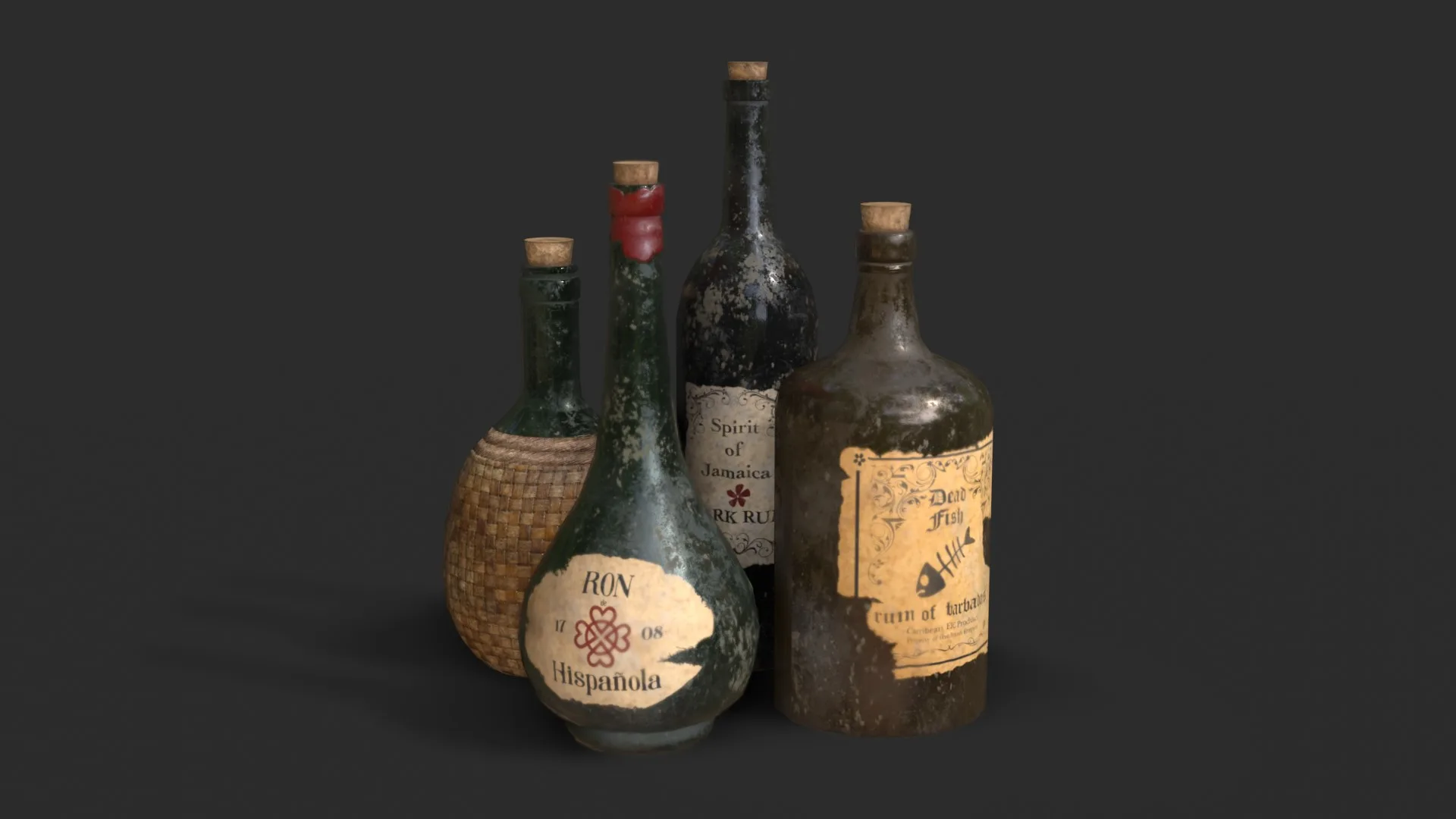 Old Rum Bottles